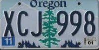 Oregon Örökzöld Rendszám