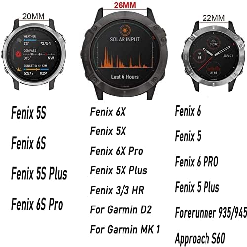 BKUANE 26 22 20 MM Watchband Szíj, a Garmin Fenix 7 7 X 7-ES Watch gyorskioldó Szilikon Easyfit Csukló