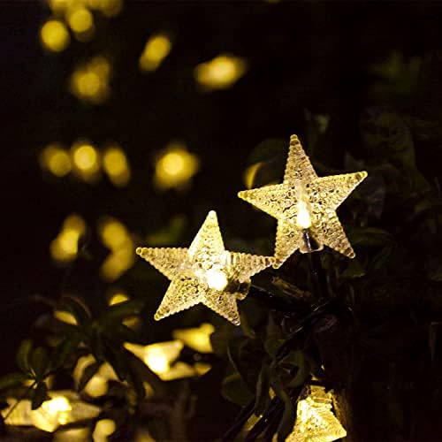 Windpnn Napenergia Húr Lámpák Kültéri, Napelemes Csillag String Fények, 30ft 50LED 8 Módok Vízálló Karácsonyi