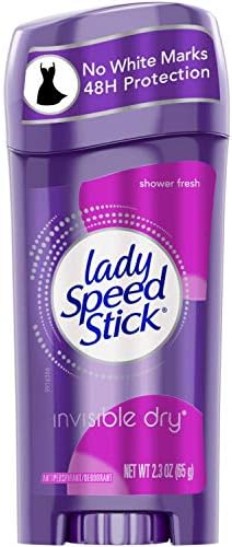 Lady Speed Stick Invisible Dry Izzadásgátló & Dezodor, Zuhanyzó Friss - Lila 2.3 oz