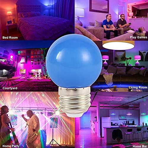 Lxcom Világítás 10 Csomag Kék LED Izzó LED G45 Színű Izzó 1W Globe Izzók Színű Éjszakai Fény Izzó E26/E27