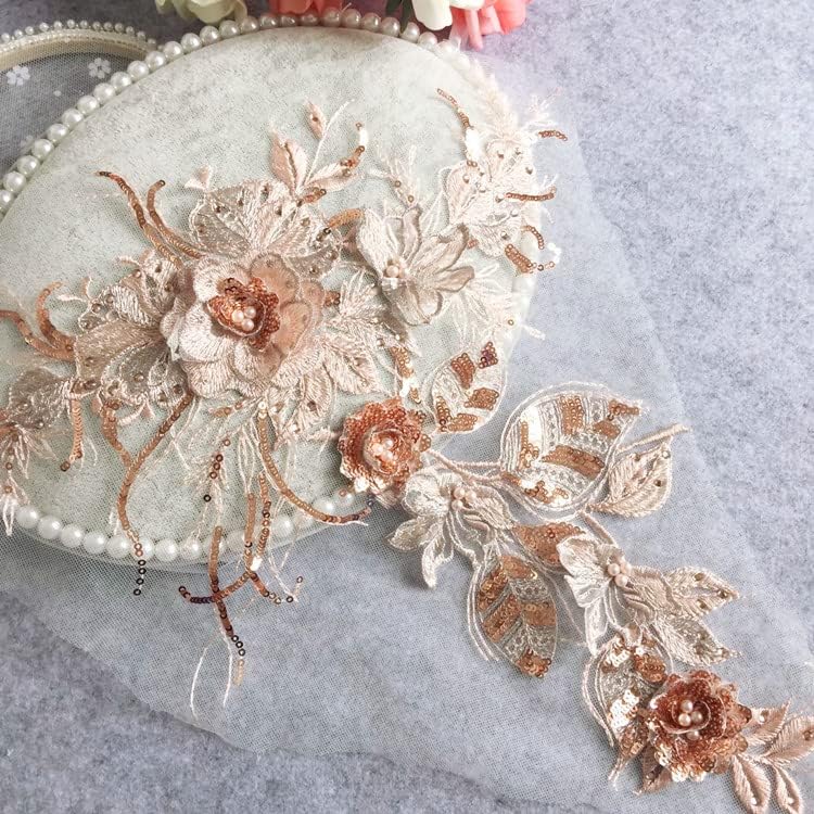 Irisfaabric Varrás Tartozék Többszínű DIY Kézzel készített Gyöngyös Applied Virág Javítás Esküvői Ruha