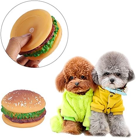 Pet Hamburger gumicsontot Hamburger Alakú Élelmiszer-Játék Csipogó Hangot Játék Kutyák Kiskutya gumicsontot