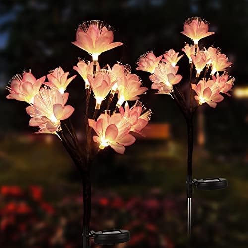 Napenergia Virág Lámpák Kültéri Dekoratív, 2 Csomag Kerti Lámpák Napelemes Vízálló 2 Világítási Mód Csillogó,