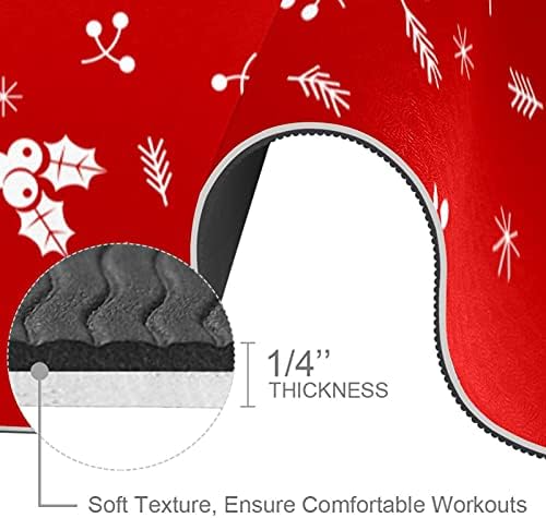 Vastag, Csúszásmentes Gyakorlat & Fitness 1/4 jóga szőnyeg Karácsonyi Berry-01 Nyomtatás Jóga Pilates