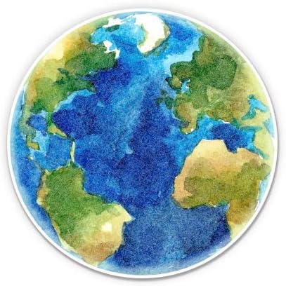 GT Grafikus Föld Bolygó Gyönyörű Akvarell - 5 Vinyl Matrica - Autós Laptop i-Pad - Vízálló Matrica