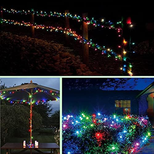 LACHARM Napenergia Karácsonyi Fények Kültéri Vízálló, 200 LED 72 ft Solar String Fények Többszínű, 8 Mód