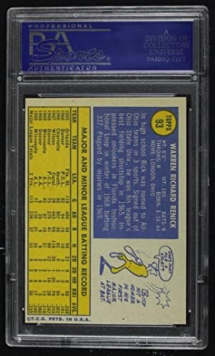 1970 Topps 93 Rick Renick Minnesota Twins (Baseball Kártya) PSA a PSA 8.00 Ikrek