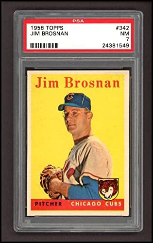 1958 Topps 342 Jim Brosnan Chicago Cubs (Baseball Kártya) PSA a PSA 7.00 Cubs