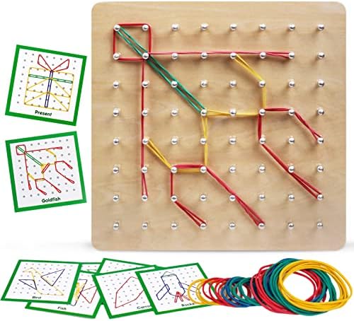 Kizh Fa Geoboard Matek Manipulatív Anyag Grafikus Geo Testület Montessori Oktatási Játékok Tömb Tömb Minta