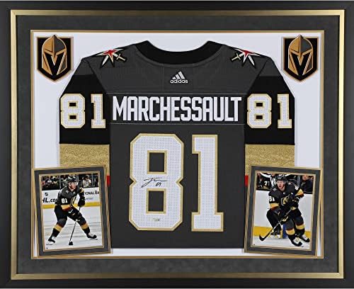 Jonathan Marchessault Vegas Arany Lovagok Deluxe Keretes Dedikált Fekete Adidas Jersey - Dedikált NHL-Mezek
