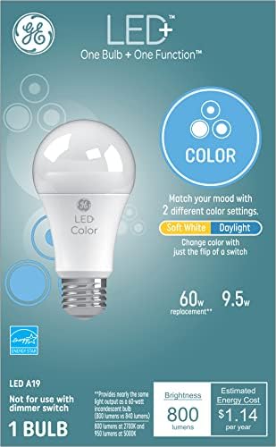 GE LED Világítás+ Szín Változó Izzó, 2 Szín Beállítások, Nem App, vagy Wi-Fi Szükséges, a Távoli Tartalmazza,
