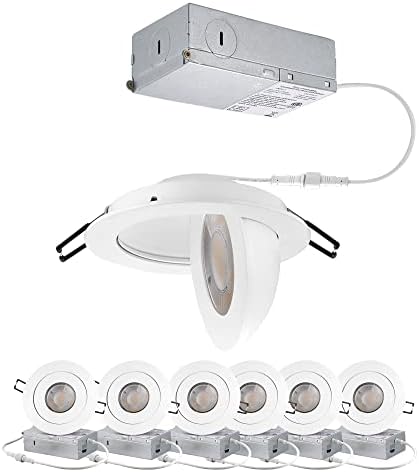 POPANU Gimbal Süllyesztett LED Lámpa - 6Pack 4 inch Fehér Forgatható Iránymutató Lehet a Fény Canless