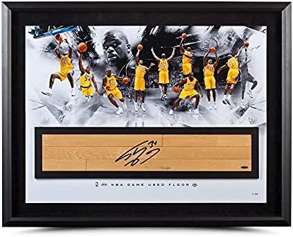 Shaquille O ' Neal Dedikált NBA Játék Használt Földön Nagy Arisztotelész Kollázs 36 x 24 - Felső szint