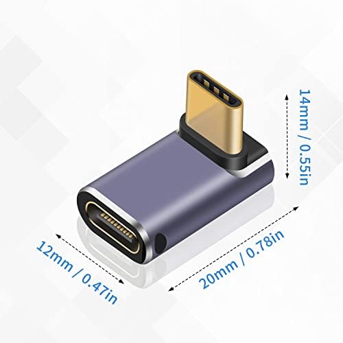 Poyiccot 240W USB-C-90 Fokos Adapter Fel, Le, USB C-USB C a Férfi-Nő Adapter, USB C Típusú Bővítő Adapter