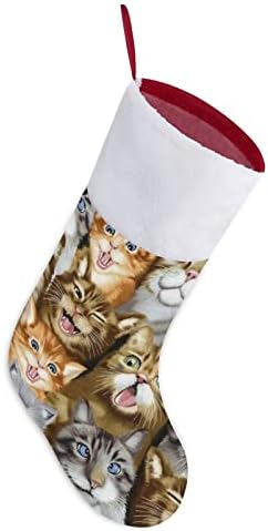 Aranyos Macskák Érzelmek Karácsonyi Harisnya karácsonyfa Kandalló Zokni, Rövid Plüss Bilincset Dekoráció