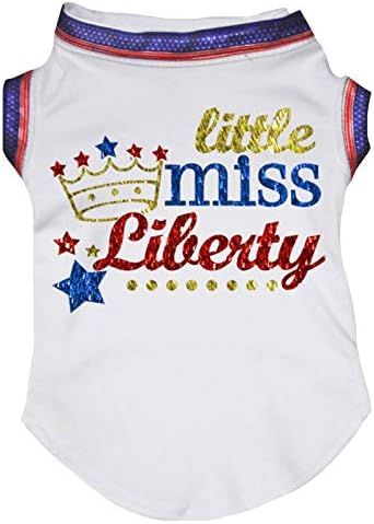 Petitebella Kis Miss Liberty Kiskutya Póló (Fehér/USA, XX-Nagy)