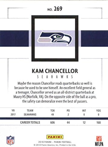 2018 Panini NFL-Foci 269 Kam Chancellor Seattle Seahawks Hivatalos Kereskedési Kártya