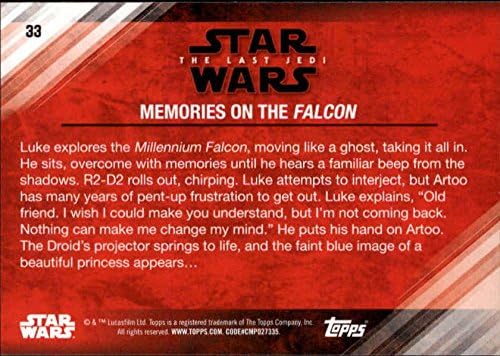 2018 Topps Star Wars-Az Utolsó Jedi Sorozat 2 Lila 33 Emlékek a Sólyom Trading Card Nyers (NM Közelében