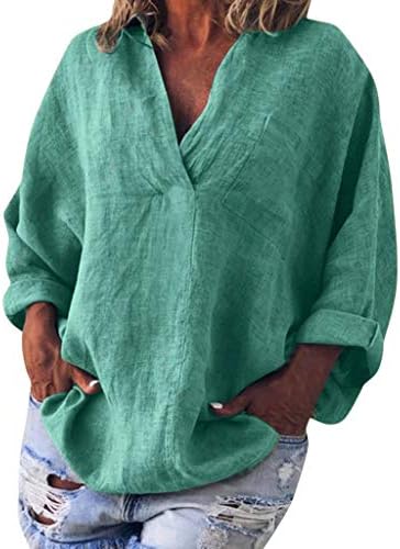 UQRZAU Női Tshirts Pamut Bohém Hosszú Ujjú Vászon Kaftán Bő Blúz, Póló Maximum 2023