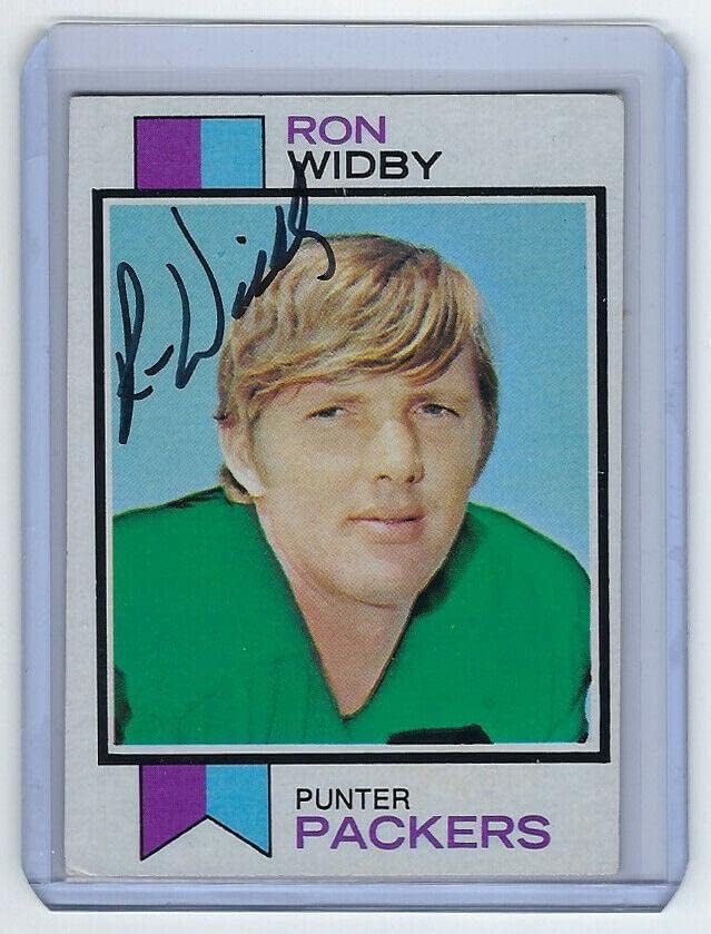 1973 PACKERS Ron Widby aláírt kártya Topps 162 AUTO Dedikált Green Bay - Dedikált NFL Labdarúgó-Kártyák