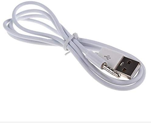 3,5 mm-es Férfi Jack USB Töltő adatkábel Kompatibilis SYRYN Vízálló MP3 Lejátszó, Fülhallgató, Fehér