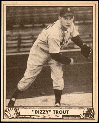 1940-ben Játszani 44 Szédülök Pisztráng Detroit Tigers (Baseball Kártya) NM+ Tigris