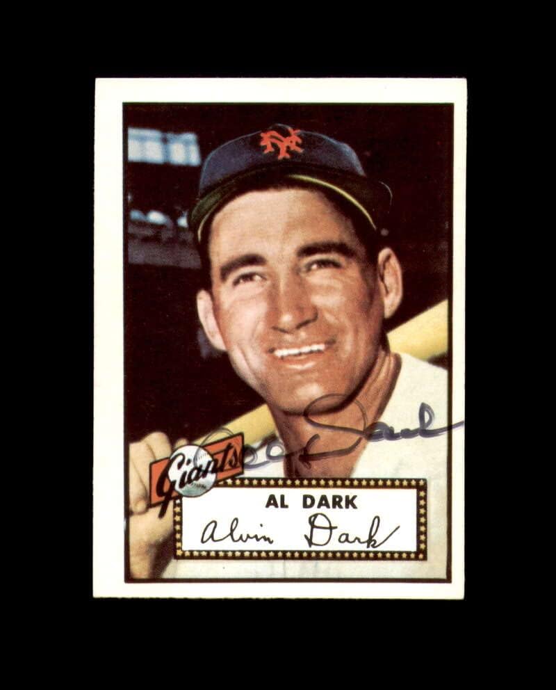 Al Sötét Kézzel Aláírt 1952 Topps Reprint New York Giants Autogramot