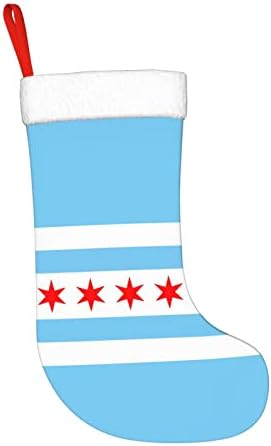 QG ZZX Chicago Zászló Stílus Karácsonyra Karácsonyi Harisnya Kandalló Zokni 18 Cm Ünnepi Dekoráció