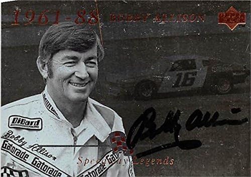 Bobby Allison dedikált kártyára (Auto racing Nascar Hall of Fame), 1995 Felső szint 155 - Dedikált NASCAR