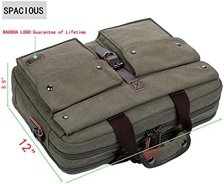 BAOSHA BC-07 17inch Vászon Laptop Táska Messenger Bag Multicompartment Táska