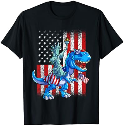 Dino Szabadság-Szobor július 4-Ing Fiúk Amerikai Zászlós Póló