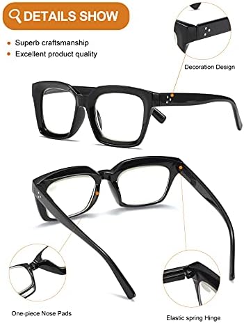 ZXYOO 3 Csomag Túlméretes Szögletes Design Olvasó Szemüveg a Nők, a Kék Fény Blokkoló Számítógép Olvasó