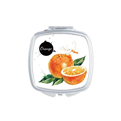 Narancssárga Gyümölcs Finom, Egészséges Akvarell Tükör Hordozható Kompakt Zsebében Smink Kétoldalas Üveg