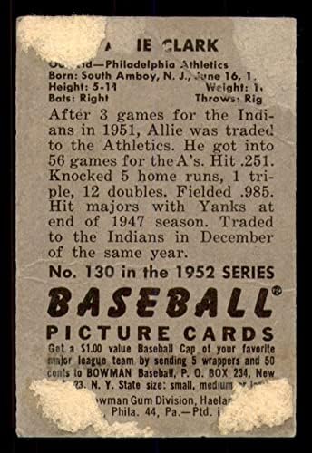 1952 Bowman 130 Allie Clark Philadelphia Atlétika (Baseball Kártya) SZEGÉNY Atlétika