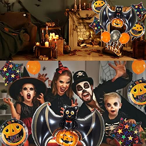 Boldog Halloween-Lufi, Dekoráció Készlet, 40 Extra Nagy Fólia Bat Léggömb Tök Ballon Halloween Party Dekoráció