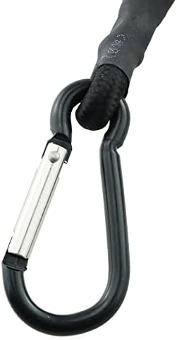 E-kiemelkedő Rugalmas Kötél 60x1/3 Inch, Fekete, nagy teherbírású Bungee Kábel csuklópánt 2DB Karabiner