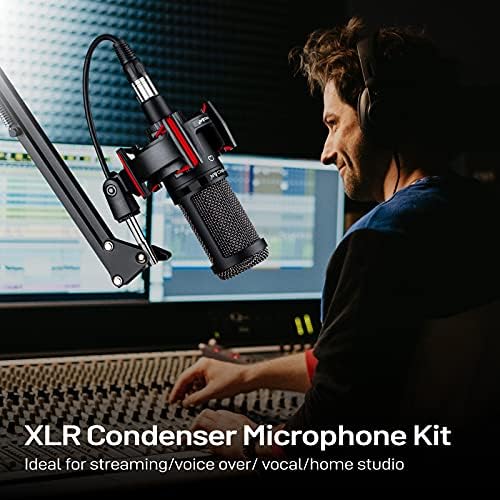 Kondenzátor Mikrofon XLR,Profi Stúdió Mikrofon Felvétel a Számítógép PC,Kardioid Podcast Mikrofon Szett