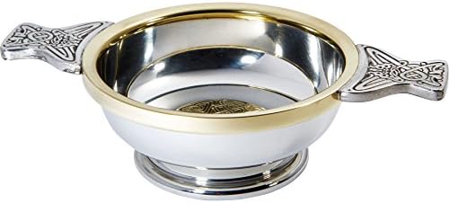 I LUV KFT Skót Kelta Quaich Arany Színű Réz Nagy Kóstoló Tál Ideális Keresztelő Ajándék Engravable
