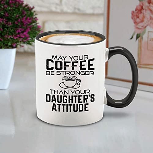 shop4ever® Lehet, hogy A Kávé Erősebb, Mint A Lánya Hozzáállás Kerámia Kávés Bögre, Csésze Anyák vagy