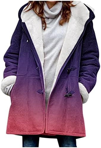 Alkalmi Gombok Kabátok Női Fuzzy Nyakkendő Festék Nyomtatott Szilárd Polár Kapucnis Gradiens Plu Méretű