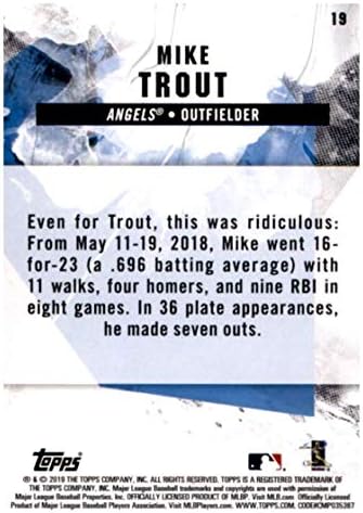 2019 Topps Tűz 19 Mike Pisztráng NM-MT Los Angeles Angels Baseball