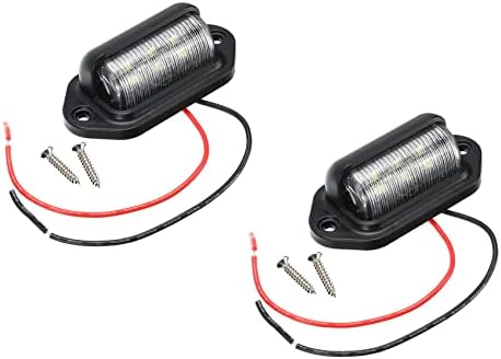 2 DB LED Rendszámtábla Lámpa, 12V-24V Borostyán Sárga Rendszám Lámpa, hátsó Lámpa, Vízálló, 6-SMD Rendszámtábla