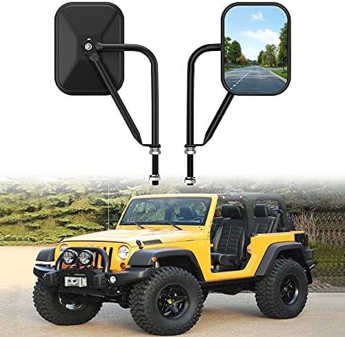 Ajtó Tükör Kompatibilis a Jeep Wrangler JK JL & Korlátlan, Szélesebb Megtekintése Könnyen Telepíthető