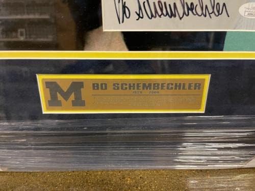 Bo Schembechler Aláírt Michigan Wolverines Bekeretezett fényképek Megjelenítési SZÖVETSÉG COA - Dedikált