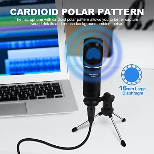Squarock Podcast Kondenzátor Mikrofon BM800S a Podcast Berendezések Csomag 3,5 mm-es Audio-XLR Kábel,