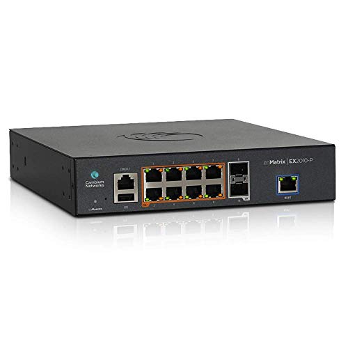 Cambium Hálózatok cnMatrix EX2010-P, Intelligens Ethernet PoE Switch, 8 1G 2 Optikai SFP Port (MX-EX2010PxA-U)
