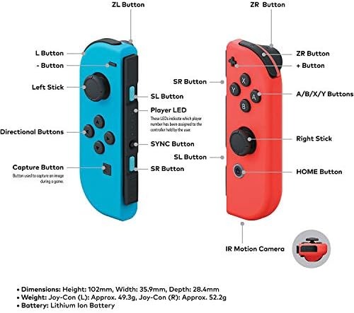 Nintendo Kapcsoló 32 GB-os Konzol Neon Kék, Piros Öröm-Con a Deco Felszerelés Kemény Héj hordtáska + Ég